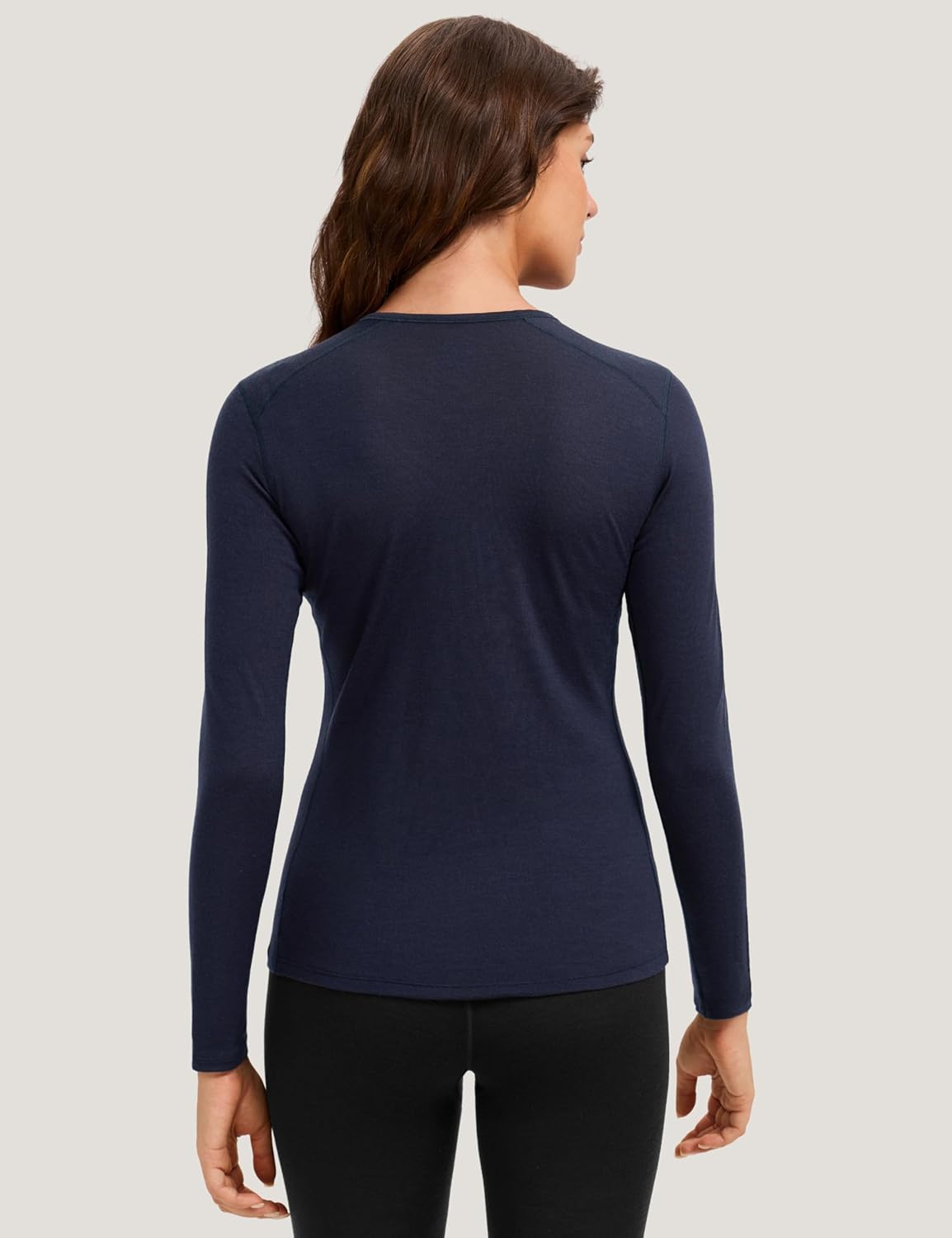 Womens 190 Merino Wool Base Layer Shirt - Hiking Outdoor Casual Long Sleeve Thermal Underwear Soft Breathable Tops - Image 2