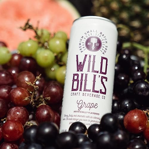 Miniatura 3 de Wild Bill's - Grape Soda Pop, azúcar de caña pura, sin jarabe de maíz de alta fructosa, sin cafeína, sin gluten, vegano (12 onzas, 12 unidades)