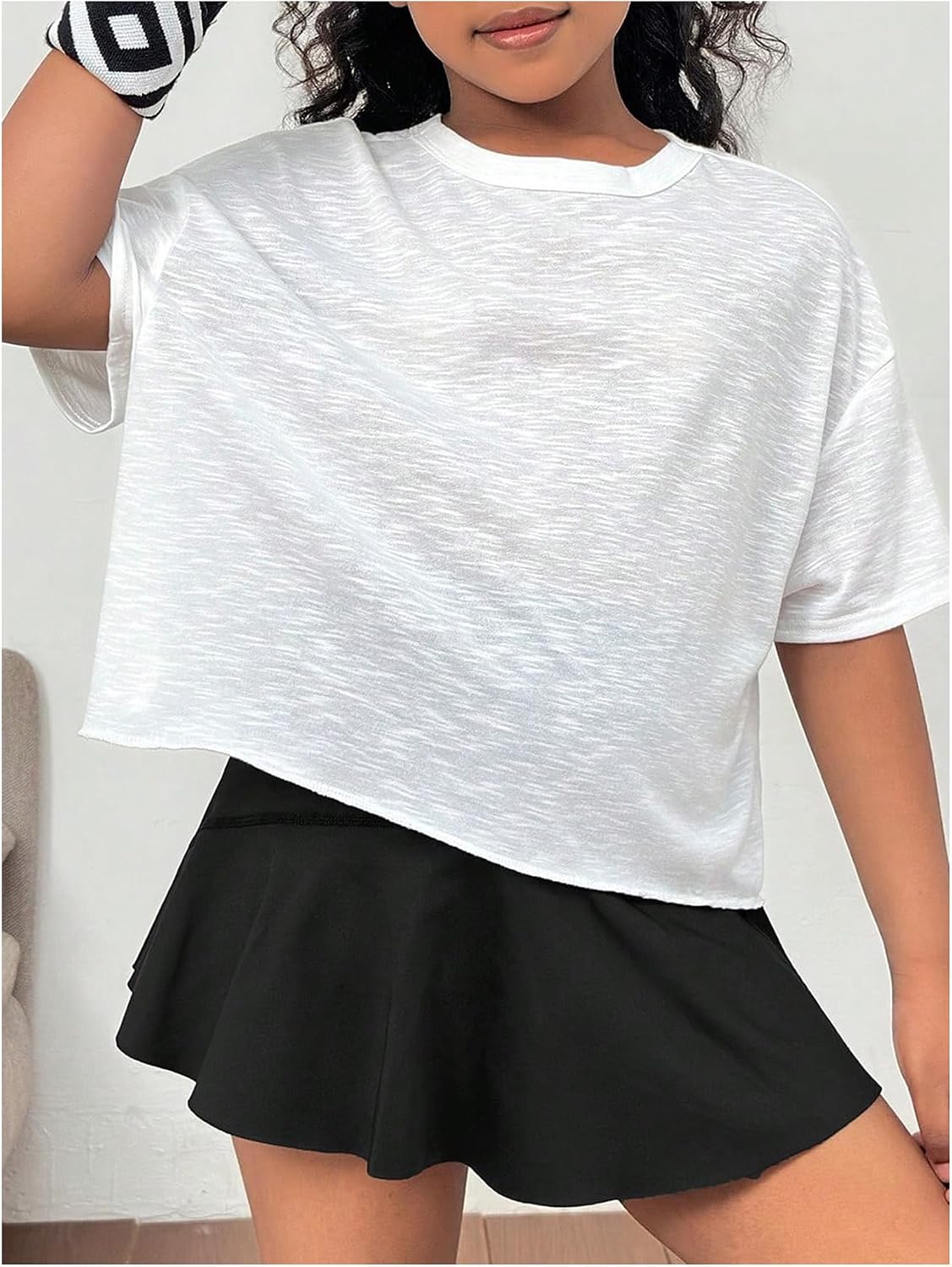 SOLY HUX Girl's Open Back Workout Tops Cute Short Sleeve Shirt Running Athletic T Shirts Summer Clothes