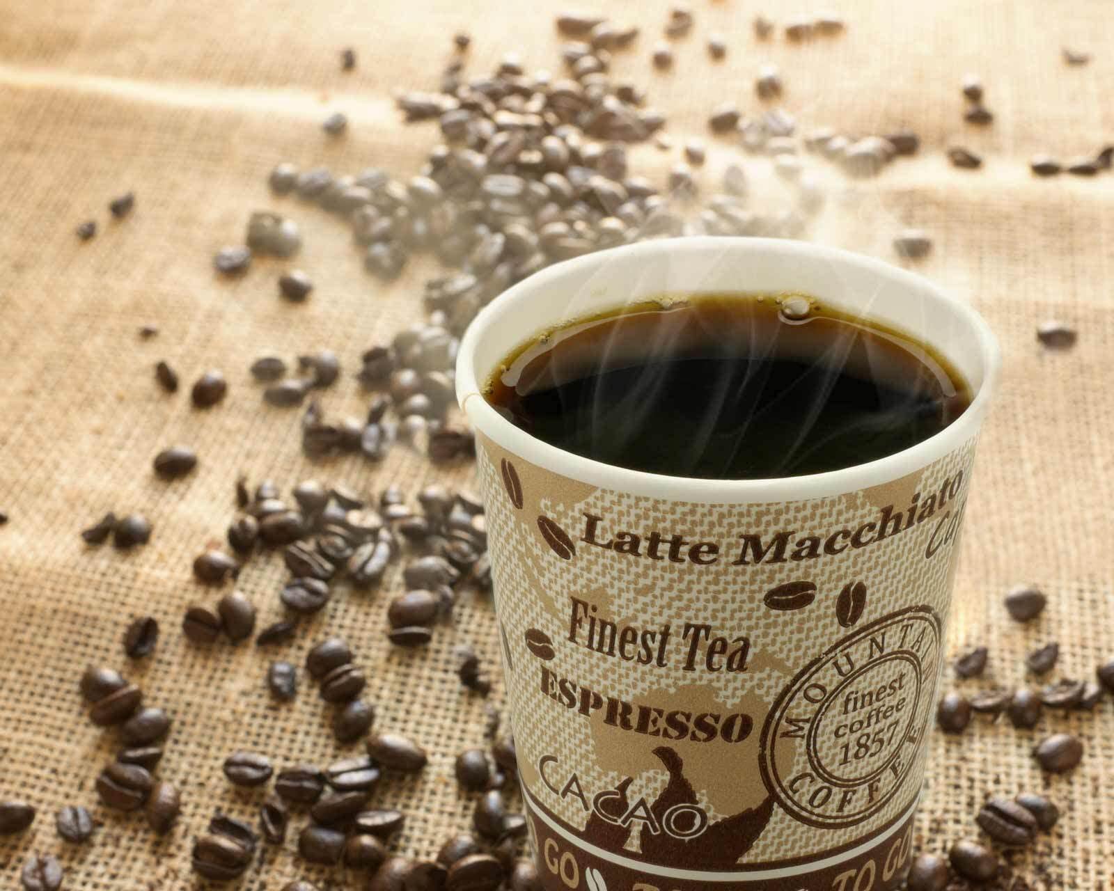1280 Kaffeebecher aus Pappe, 175 ml, braune Coffee-to-go-Optik, beschichtet