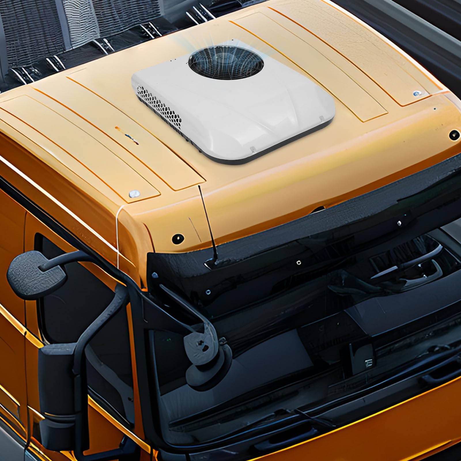 Aire acondicionado de techo ultrafino de 12 V, silencioso, eléctrico automotriz, unidad de aire acondicionado con calefacción y refrigeración, universal para caravanas, caravanas, camping, camiones y
