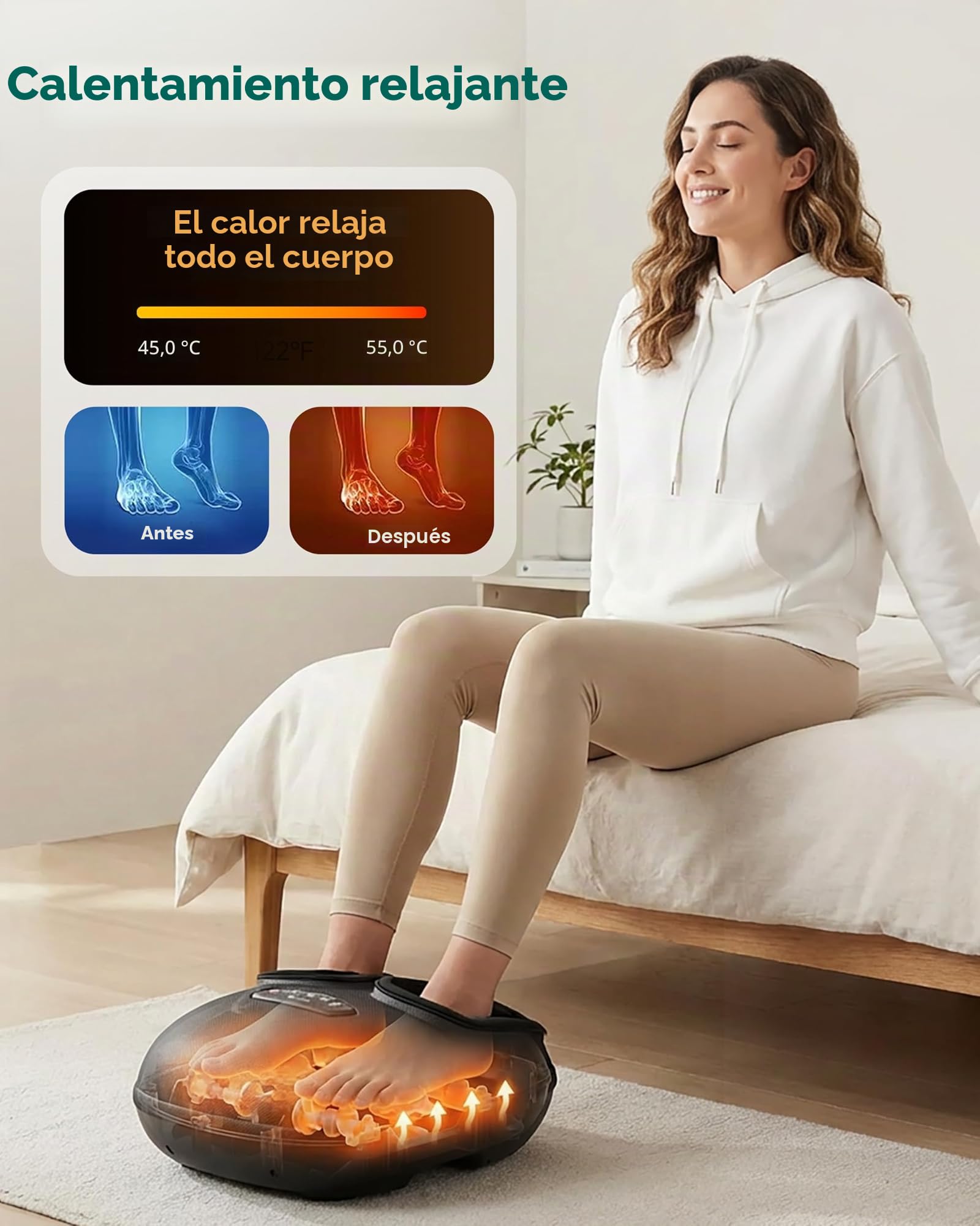 Masajeador de pies Snailax Shiatsu con calor, masajeador de pies con amasamiento profundo y mando a distancia, compresión, vibración, regalo para hombres y mujeres