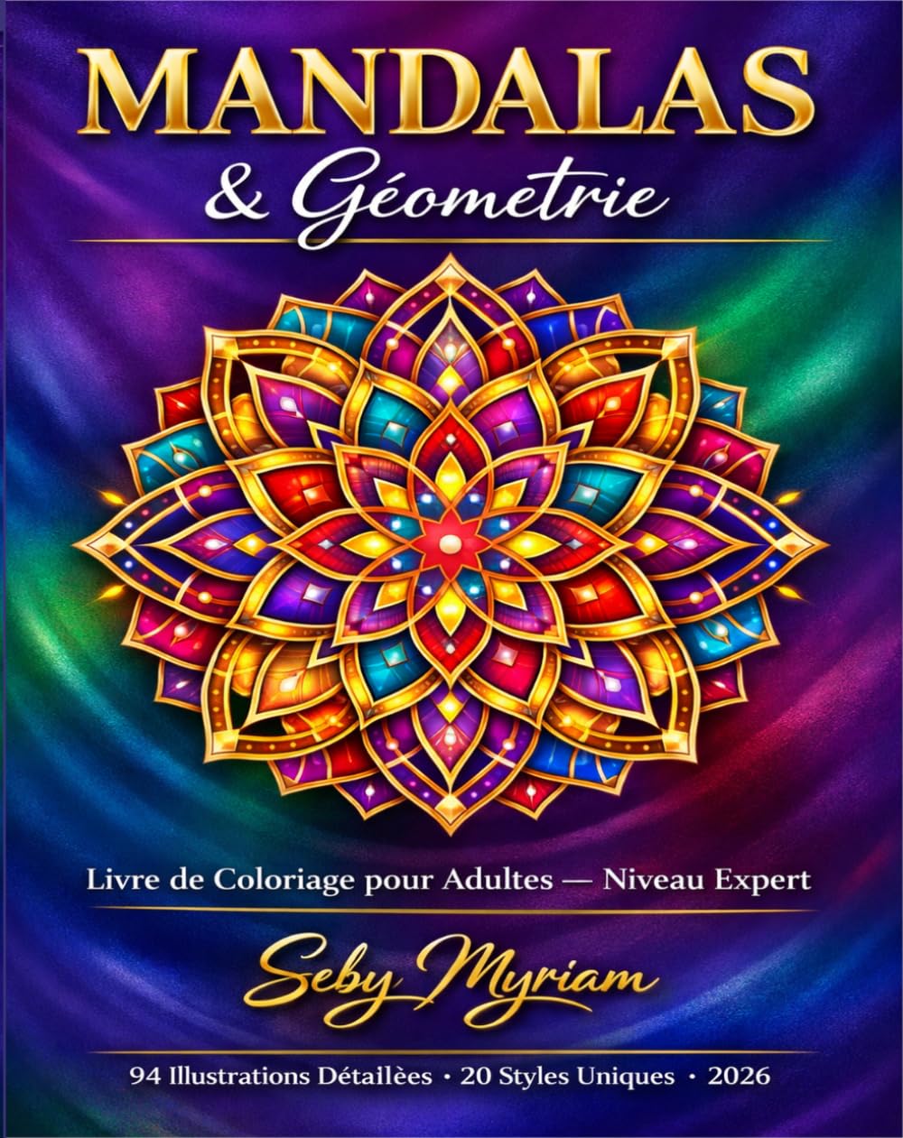 Mandalas & Géométrie : Voyage Méditatif au Cœur de la Pleine Conscience: Livre de Coloriage pour Adultes Niveau Expert - 94 Mandalas Géométriques ... la Relaxation et la Créativité. Grand Format.