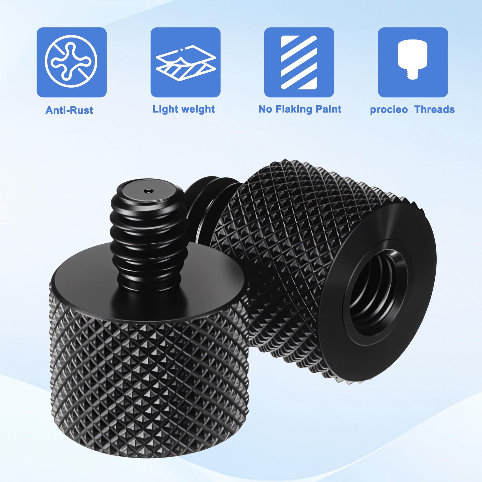 Adaptateur de trépied, 3/8" vers 1/4", filetage 1/4" vers 3/8", filetage 1/4" à 1/4", adaptateur pour trépied d'appareil photo, trépied de microphone, trépied de lampe