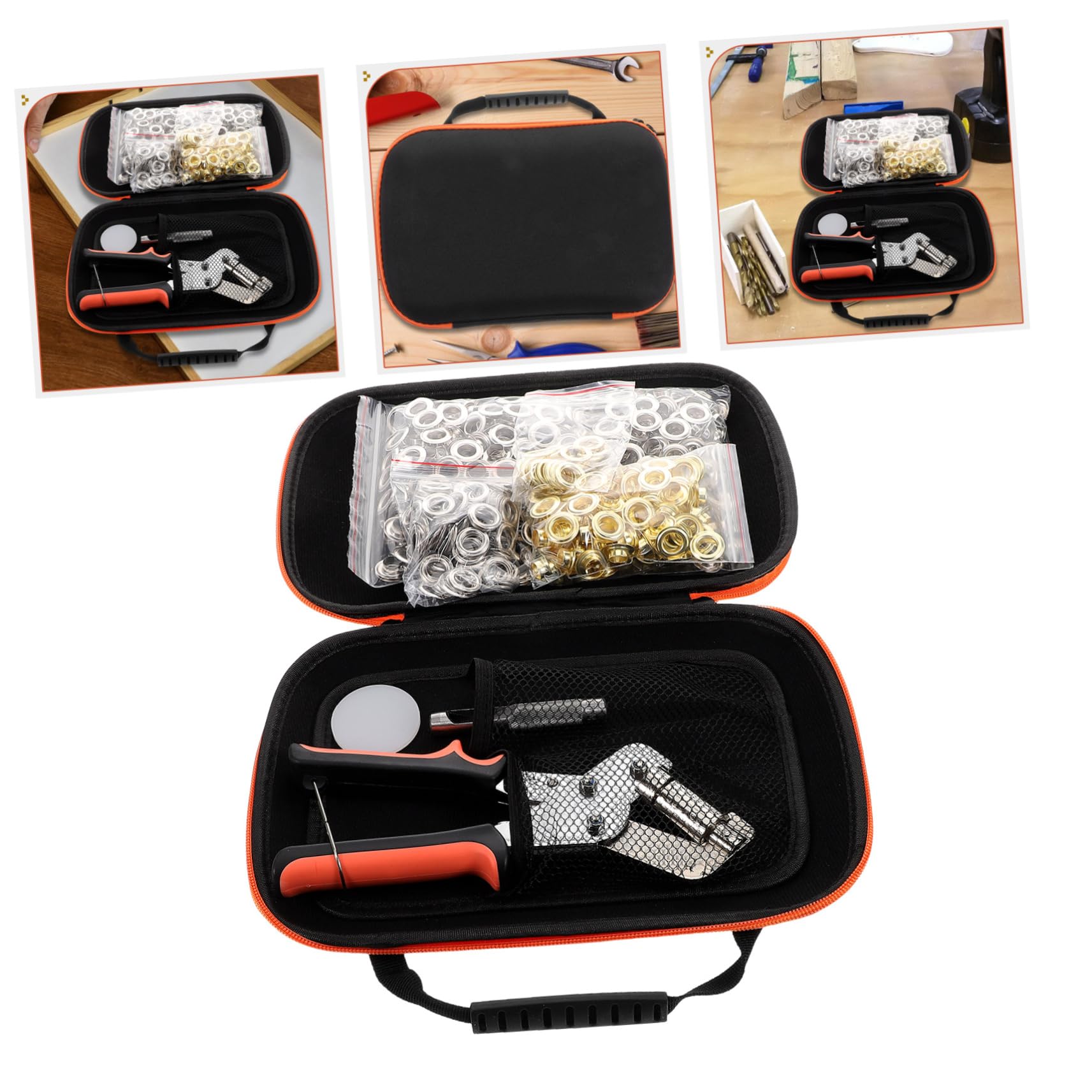 Operitacx Kit de Herramientas para Ojales Perforador de Metal y Tela Juego de Alicates Portátiles para Manualidades Bolsa Herramienta de Instalación para Seguridad y Reparación