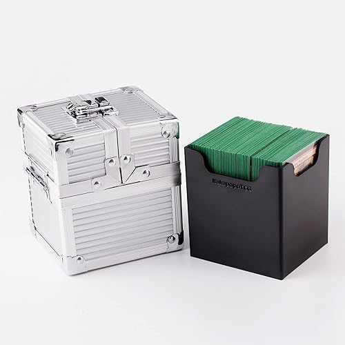 Miniatura 3 de Caja de cubierta de metal negro caja de dados para protector de cubierta de almacenamiento tarjetas comerciales TCG Ultra Pro manga MTG Magic FaB