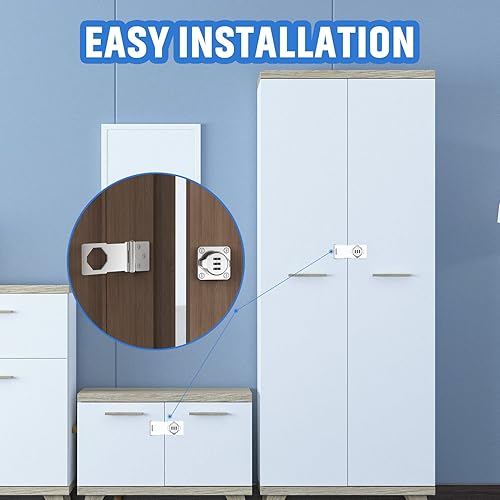 Miniatura 6 de Cerraduras de contraseña para gabinete doméstico, cerradura de combinación de puerta de gabinete, cerradura de seguridad para puertas pequeñas,