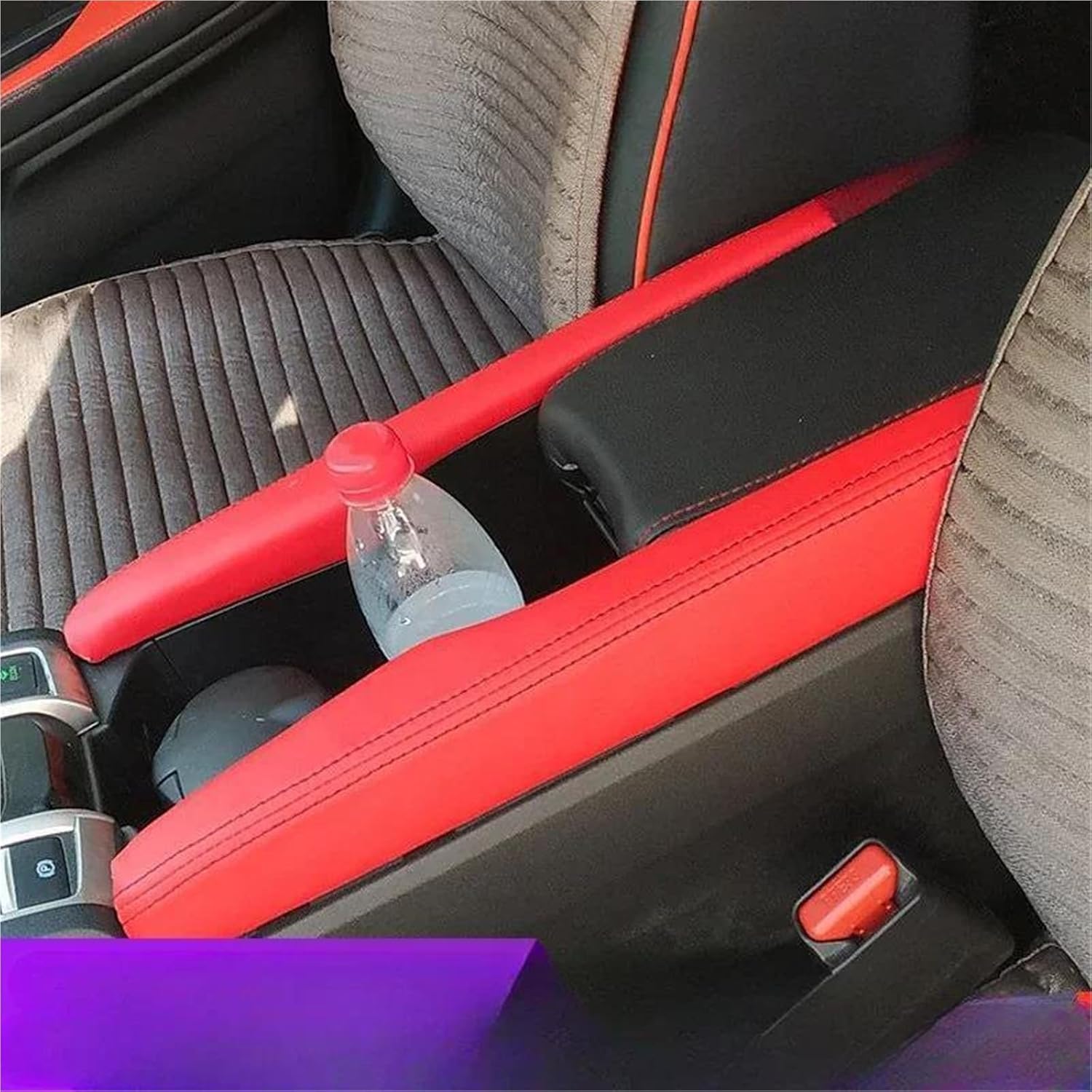 Armrest Box Protection Cover Compatible with 10th for Civic 2016-2021(Red line)