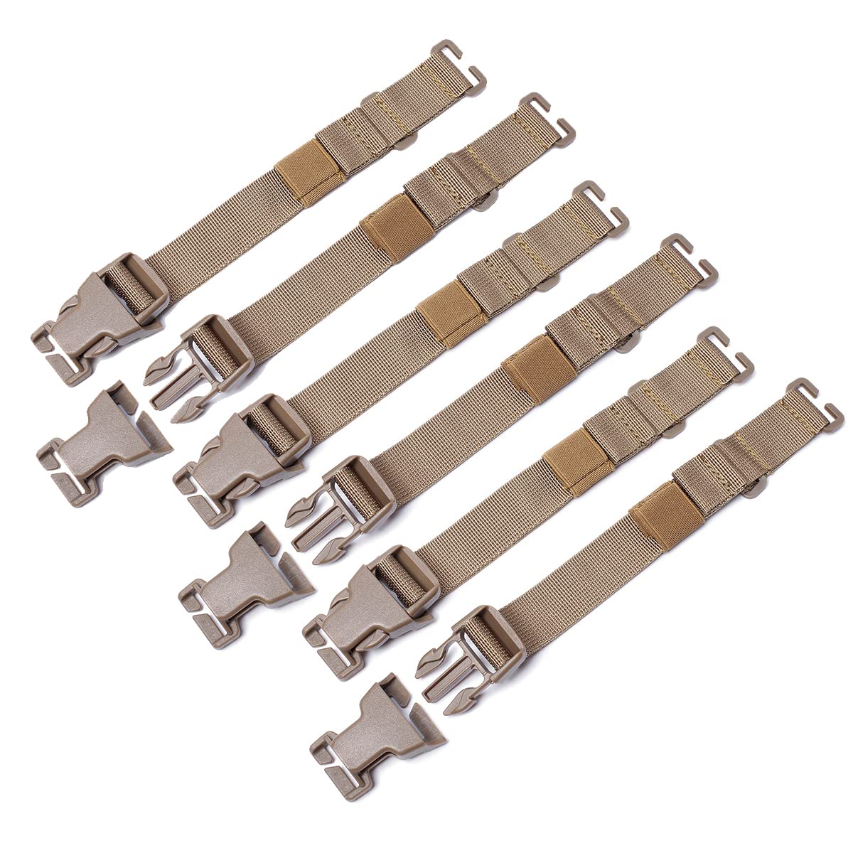 6 Pcs MOLLE Tactical Straps Adjustable Backpack Straps Attachment Webbing