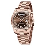 Men Watches Analog Quartz Stainless Steel Rose Gold Silver Watches for Men Waterproof Business Classic Desiger Wrist Watch with Day Date