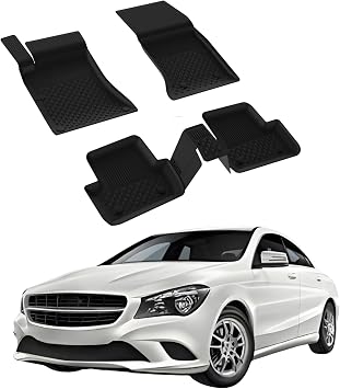 Sahler Floor Mats fits Mercedes CLA Coupe C117 2013-2018 | Custom Fit Floor Liner for Cars | Premium Quality Car Mats Black | Odorless All Weather Waterproof Durable 4.5D Liner