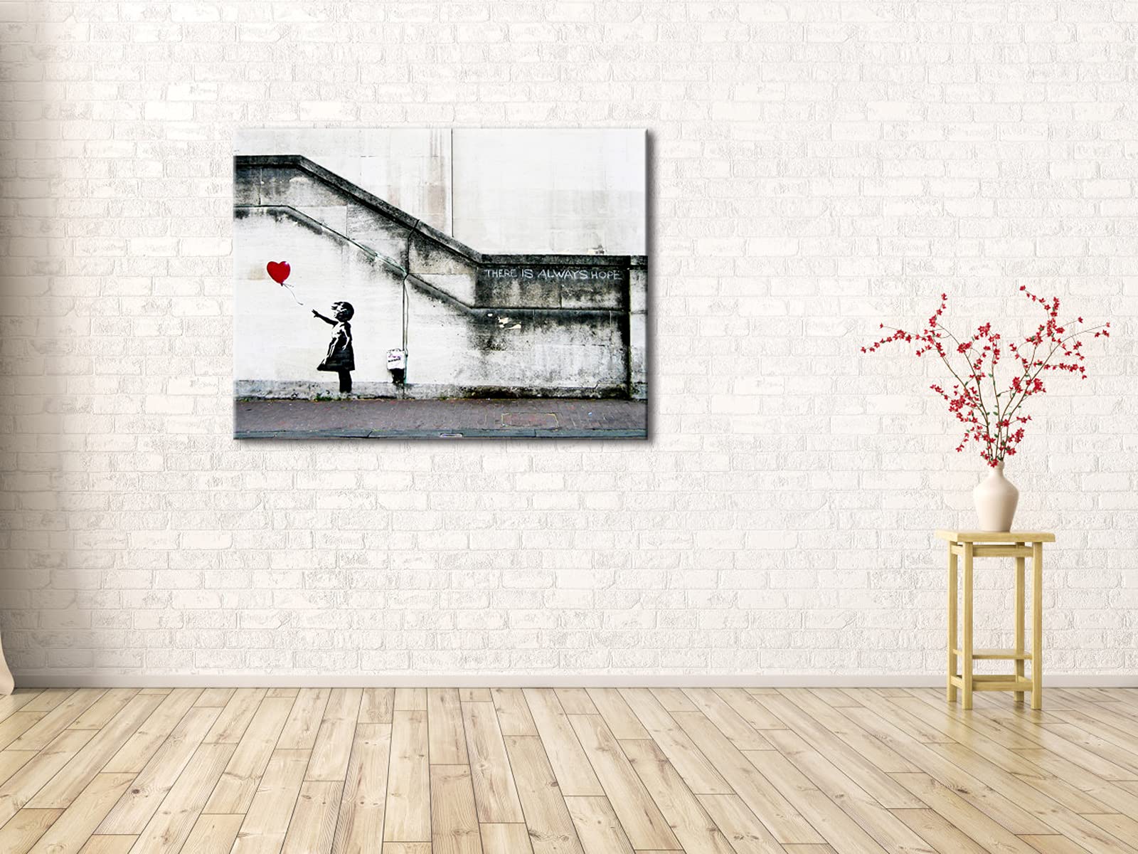 Amazon.co.jp: Pyradecor 大型バンクシー グラフィッティガール 赤い