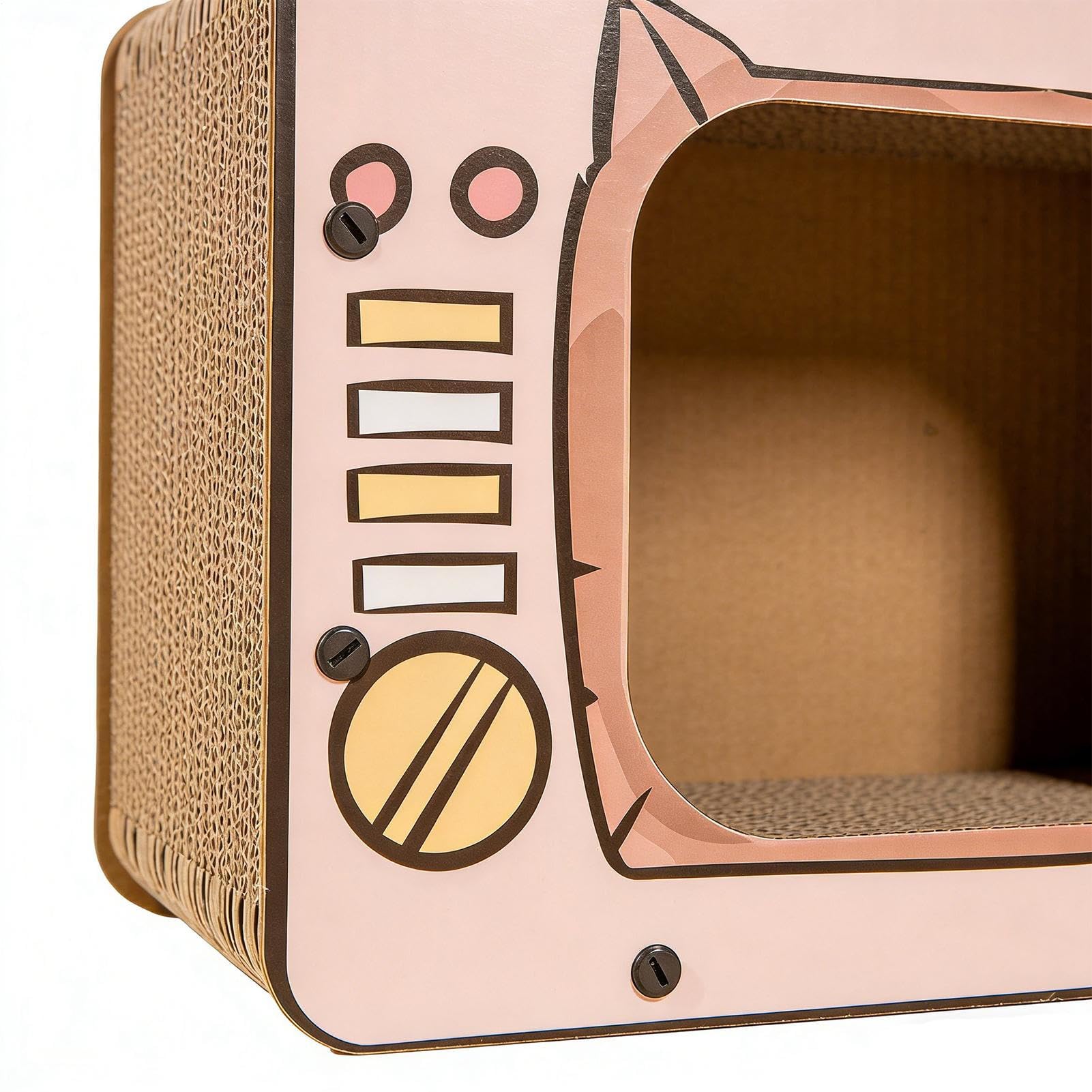 Tiragraffi in cartone ondulato a forma di TV, per tappeti, divani, porte, mobili, gattini, coniglietti, piccoli animali noia