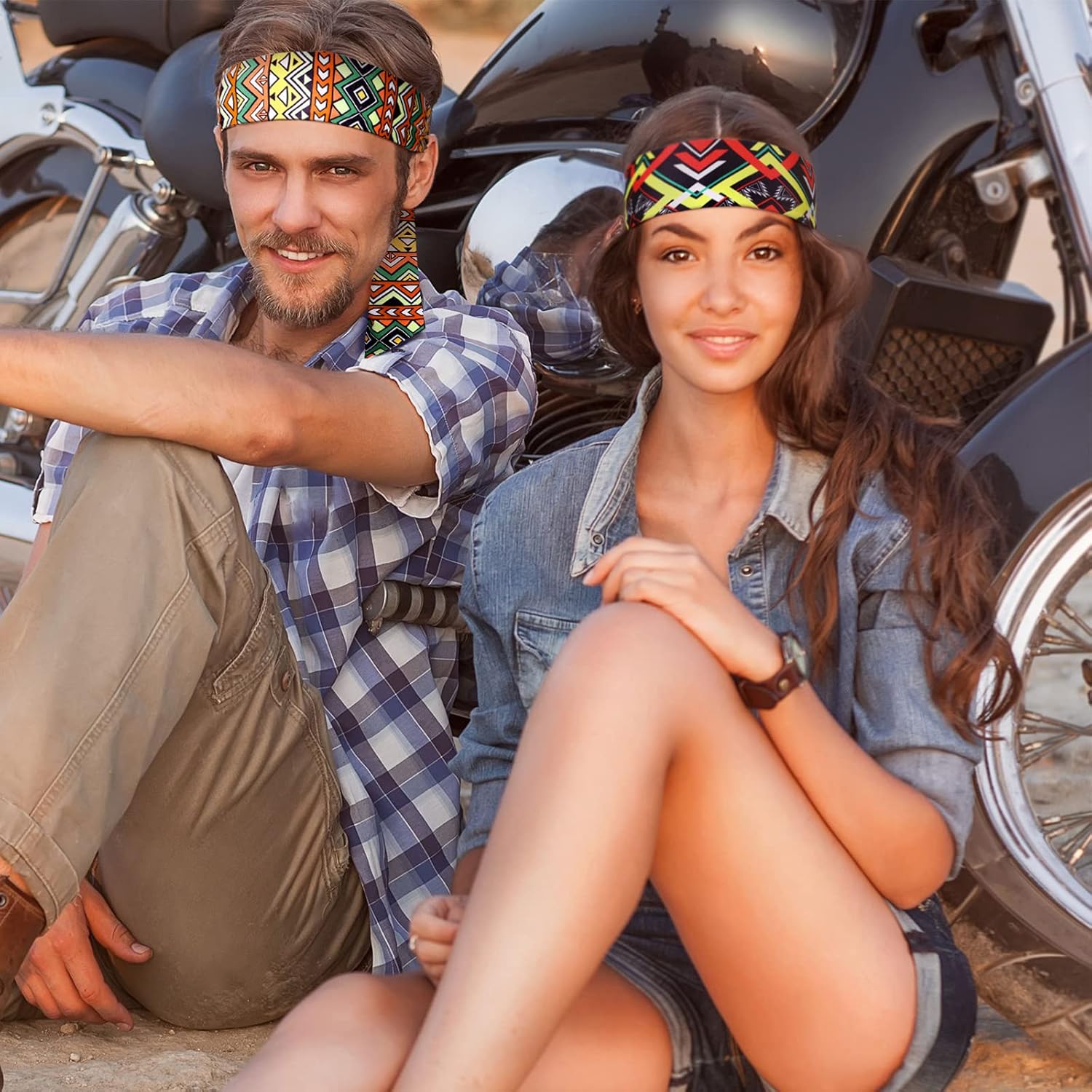 Stylish African Print Head Tie and Headbands: 9 Pieces Soft Long Unisex Adjustable Headwraps, Hair Athletic Bands for Running, Tennis, and Sports - Image 4