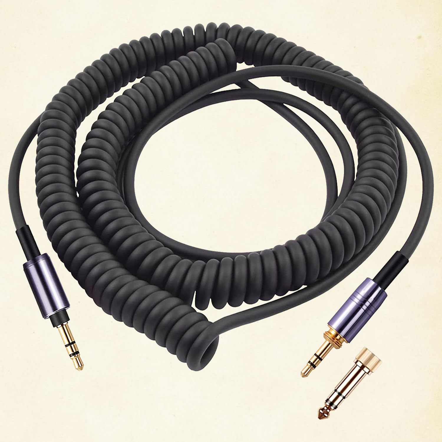 WH-1000XM3 - Cable de audio en espiral de repuesto para auriculares Sony WH-1000XM5 XM4 MDR-950BT 1AM2, auriculares con cancelación de ruido ATH-M50xBT2, cable de extensión de 3,5 mm con