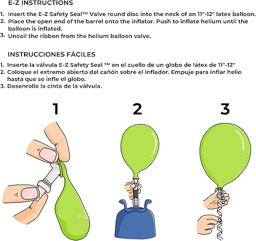 Miniatura 9 de Big Barrel E-Z - Válvulas de globo de helio con sello de seguridad, sella rápidamente globos de látex de 9, 10, 11 y 12 pulgadas, 250 unidades