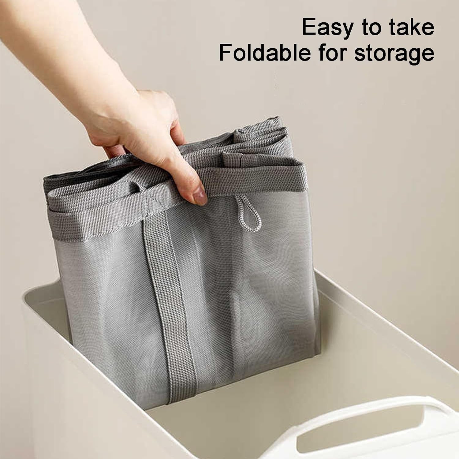 2 pcs Laundry Basket, Nylon Grid Laundry Hamper, Pop Fold Laundry Baskets, Portable and Durable Pop Up Dirty Clothes Hamper