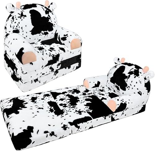 QIUODO Silla infantil de felpa con funda extraíble, sofá cama para niños, cómodo sofá para niños de 1 a 3 años