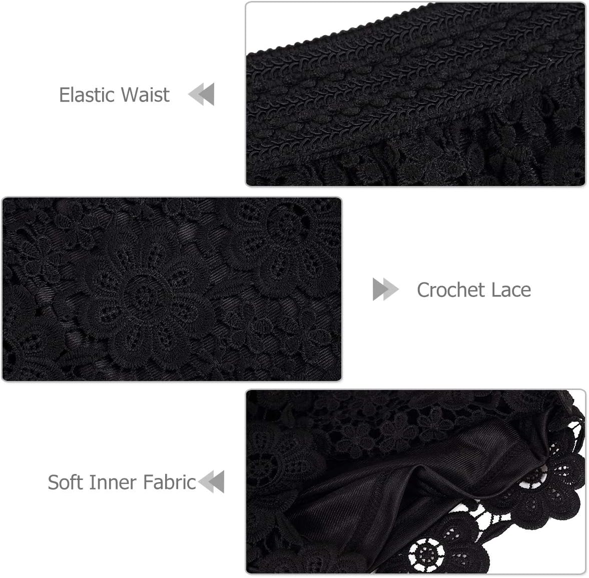 Women's Sexy Short Inseam Elastic High Waisted Summer Beach Crochet Lace Shorts