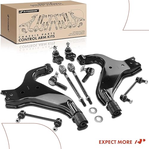 Miniatura 9 de A-Premium Juego de 10, brazo de control delantero inferior, barra estabilizadora, rótula inferior, extremo de barra de acoplamiento exterior