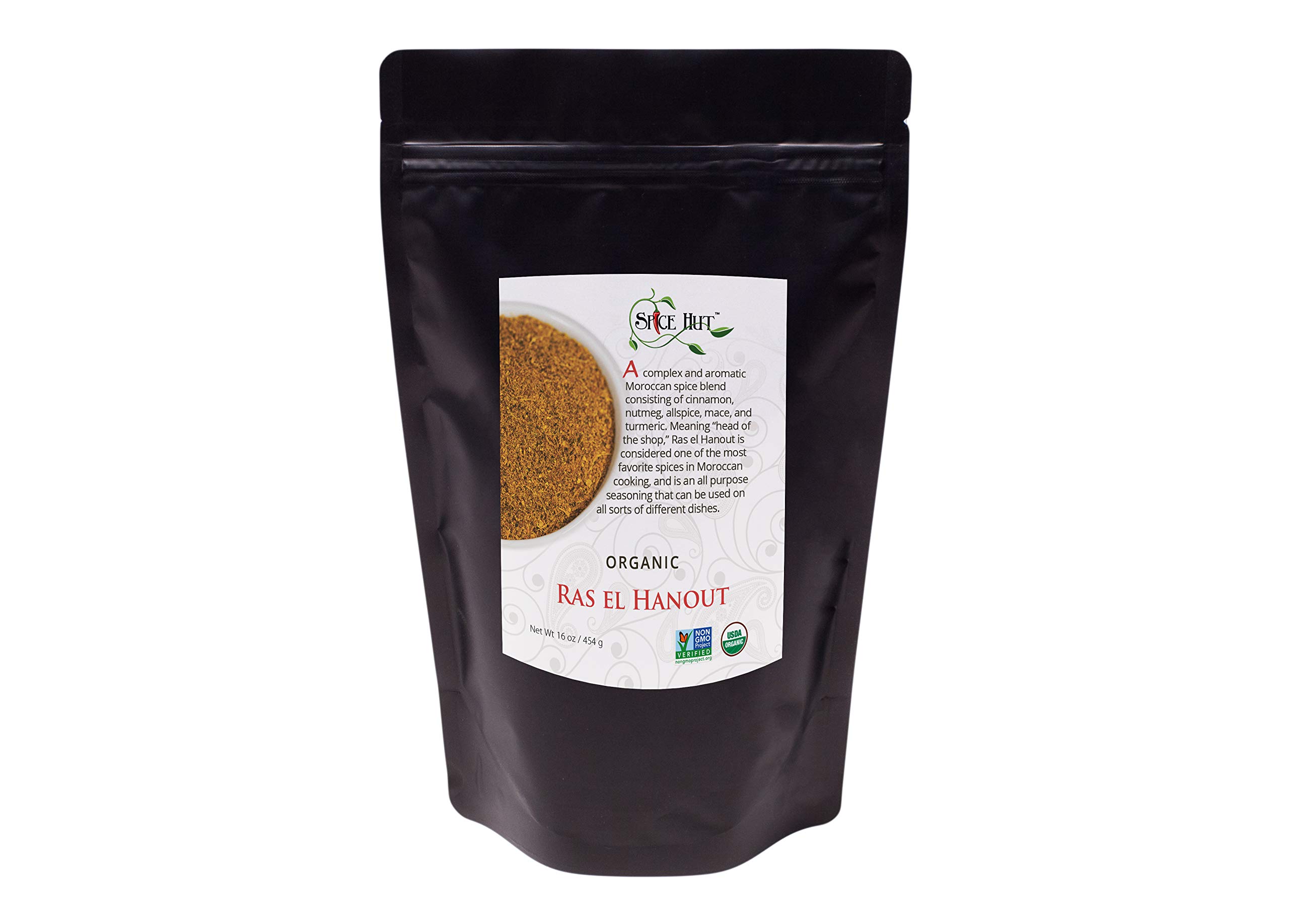 The Spice Hut Organic Authentic North African Blend Bulk Pouch Salt Free, Ras el Hanout Seasoning, 16 Ounce,