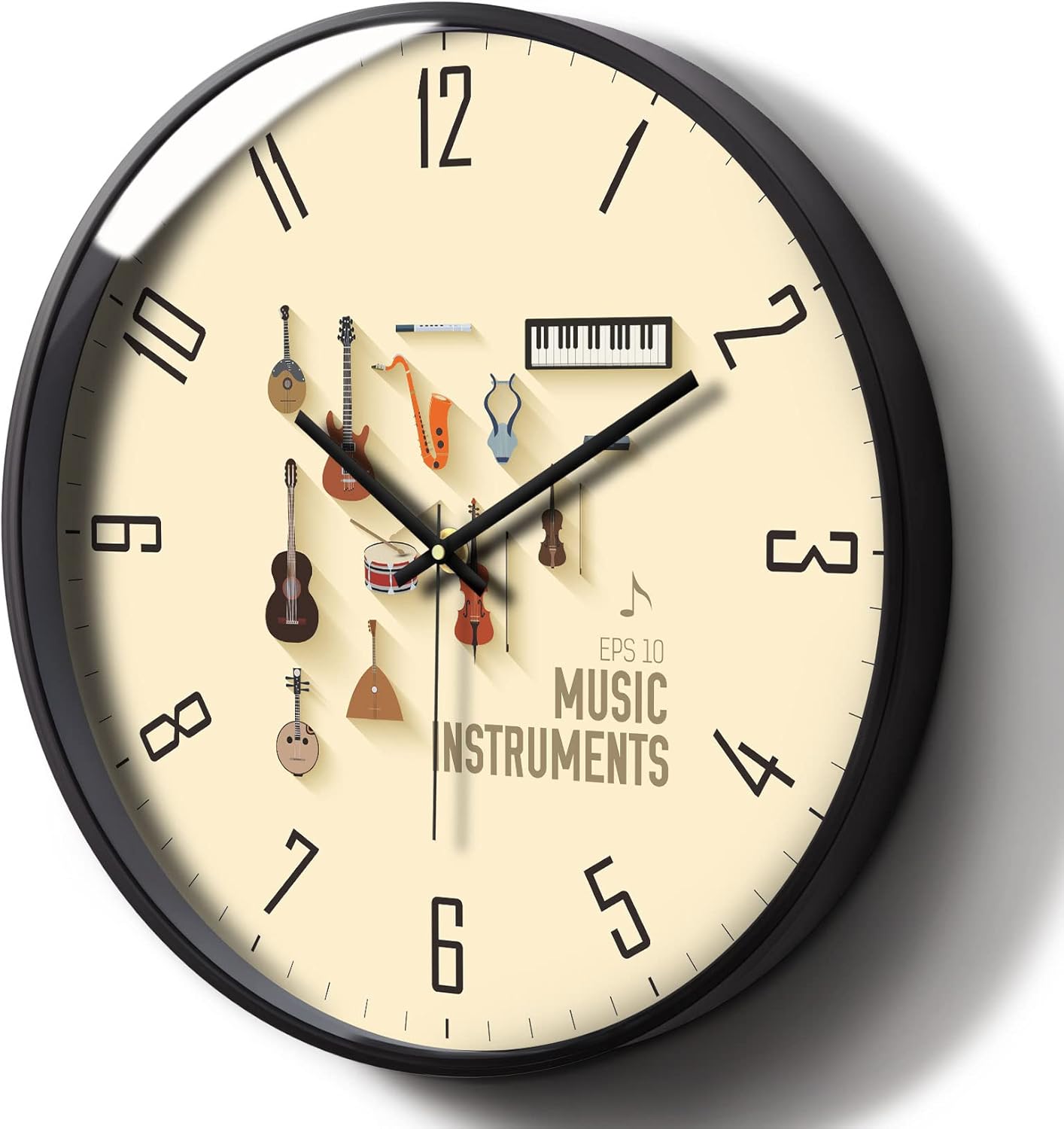 Modern Light Up Wall Clock Music Instrument Guitar NonTicking Extra