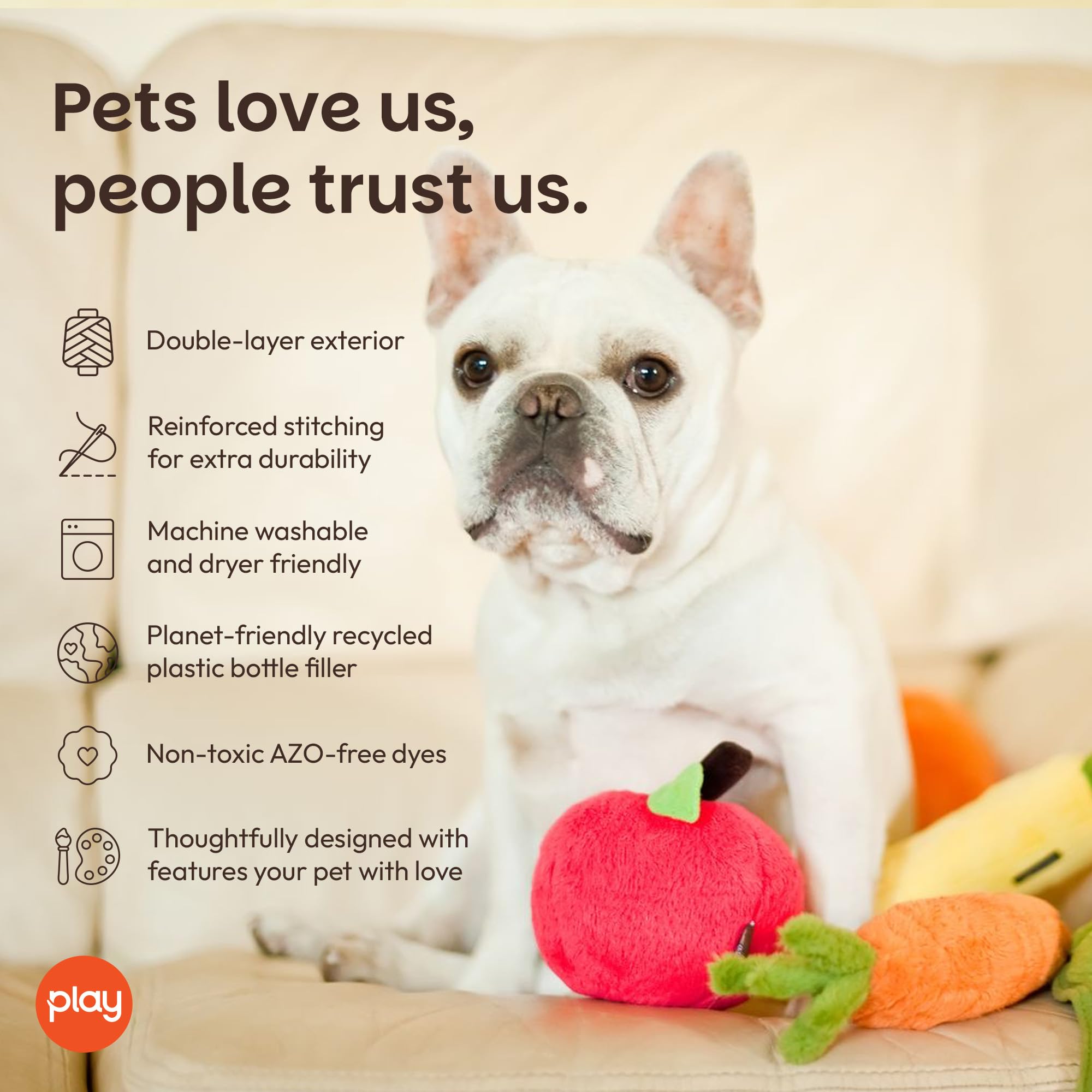 P.L.A.Y. PET LIFESTYLE AND YOU Pluszowa marchewka Mały model