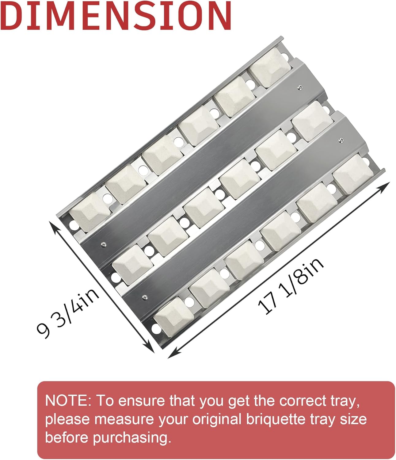 100-2070 Grill Briquette Tray Replacement for Alfresco Artisan ART-26, ART-32, ART-36 (After 2012), Narrow Briquette Tray Grill Replacement Parts Heat Plate for Artisan, 17 1/8'' x 9 3/4'' (1 Pack)