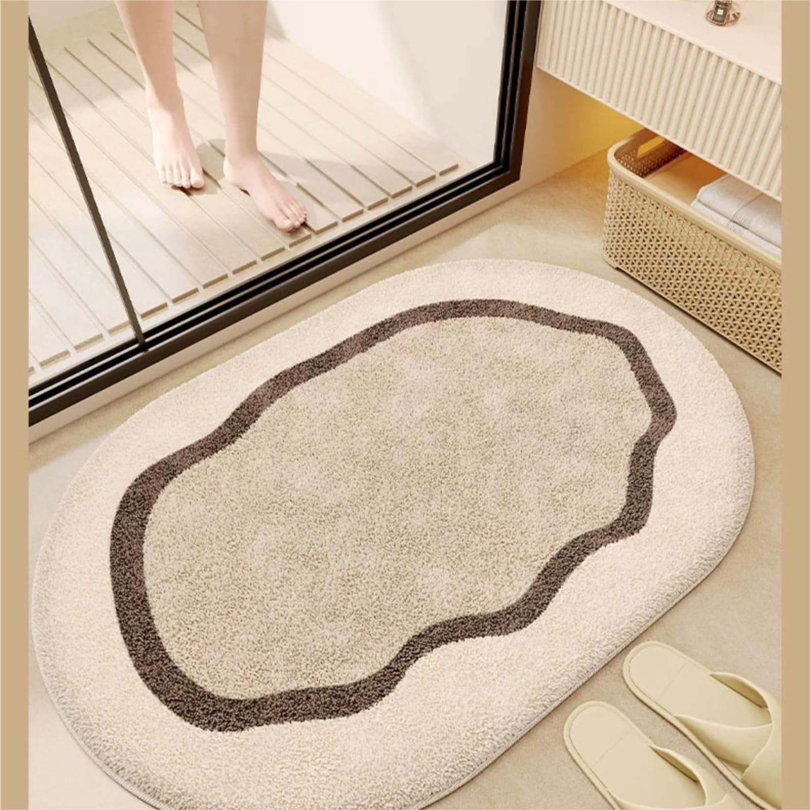 badezimmerteppich Badezimmerteppiche, extra weiche und saugfähige Mikrofaser-Badematte, rutschfeste, maschinenwaschbare Badteppiche, Badematte badematte(Color:B,Size:50 * 80cm)