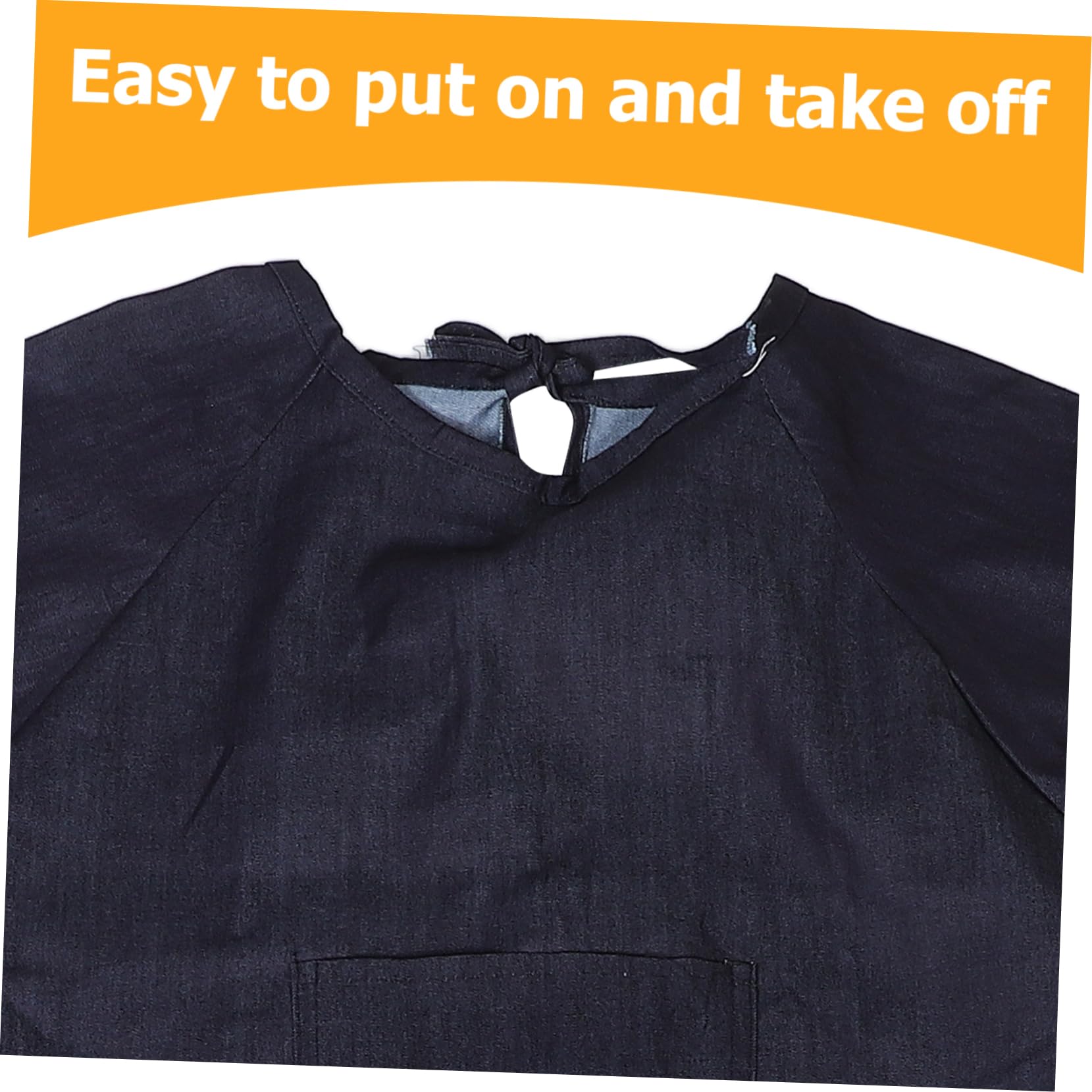 OSALADI Grembiule da Lavoro e Design Reversibile con Maniche Lunghe in Denim Nero Tasche Resistente e Comodo per Cucinare a Casa