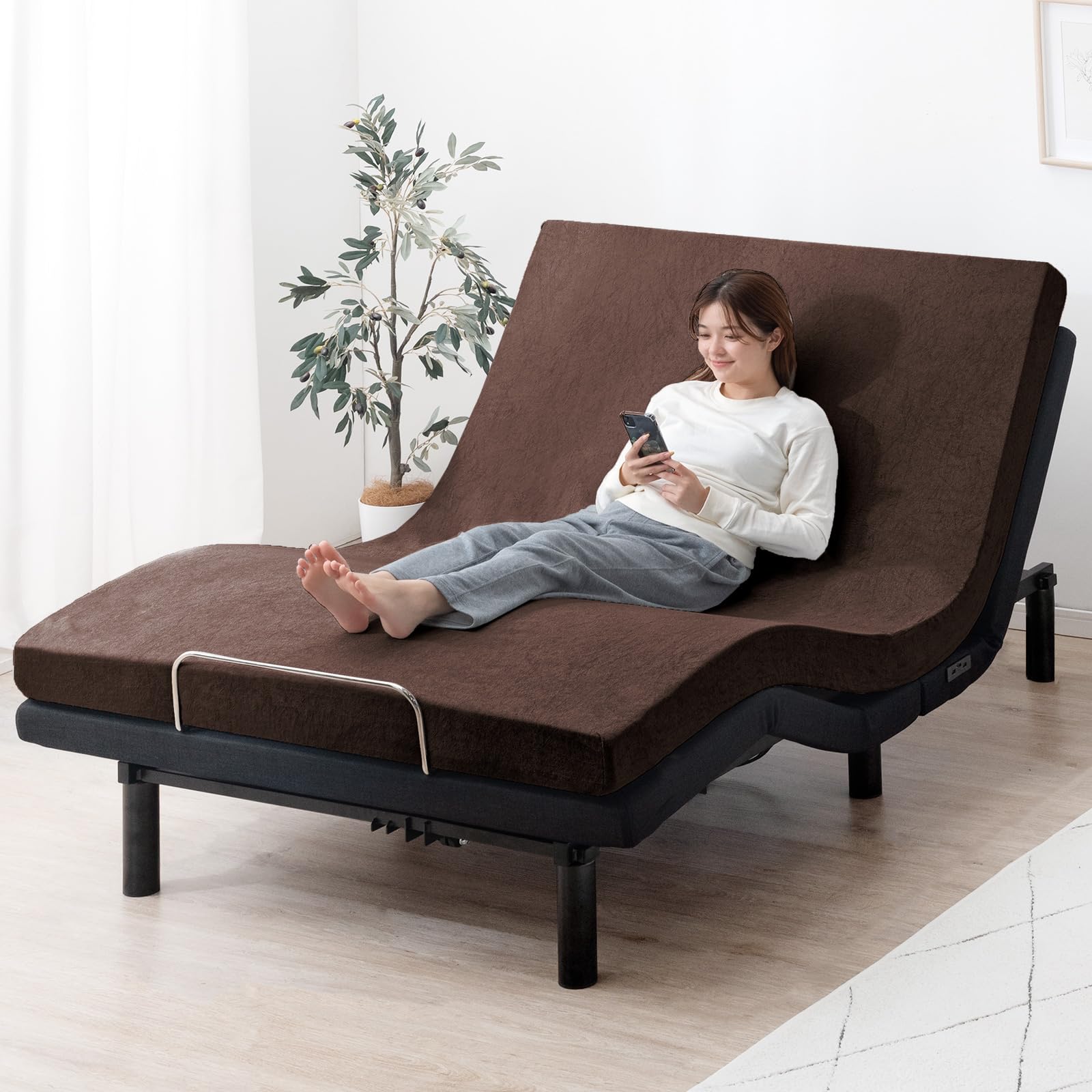 Amazon｜タンスのゲン 電動ベッド シングル マットレス付 高反発  