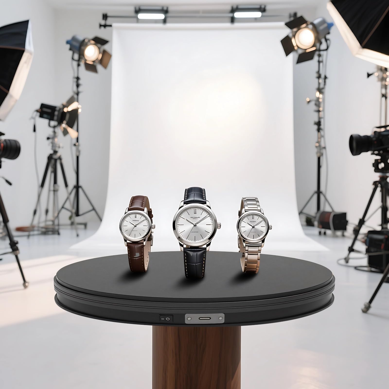 Elektrischer Fotografie-Drehteller, 10 kg Tragfähigkeit, intelligenter drehbarer Display-Ständer, 20 s Rotationszyklus, für Produktfotografie, Uhren- und Schmuck-Display, USB-betrieben