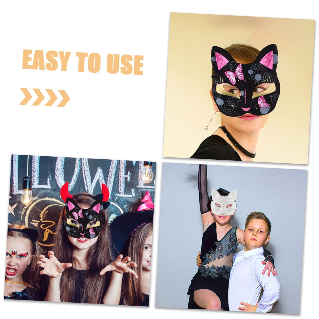 GALPADA Maschera Maschere Artigianali Bianche Mascherine Di Carta Fai Da Te Maschere Vuote Verniciabili Di Gatto Vuote Per Gatti Da Dipingere Plastica Bianca