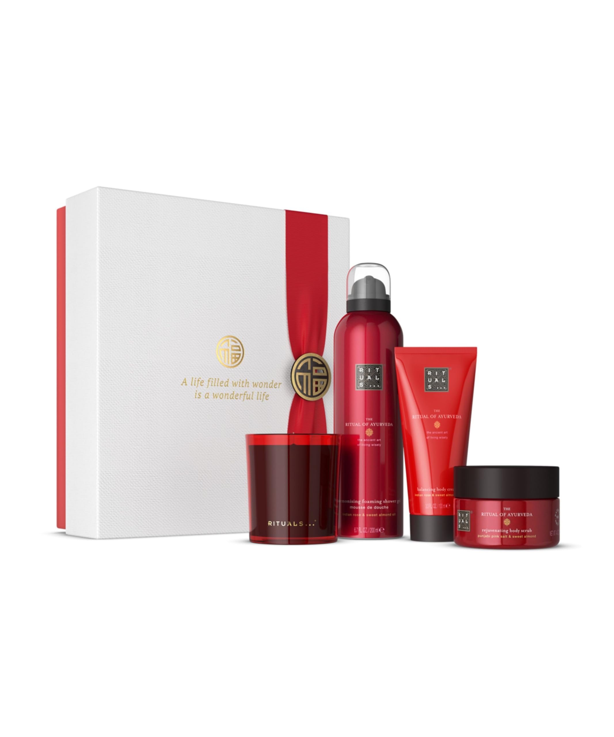 RitualsThe Ritual of Ayurveda Medium Gift Set - Gift Box with Personal Care Products with Indian Rose and Sweet Almond Oil - Balancing Fragrance