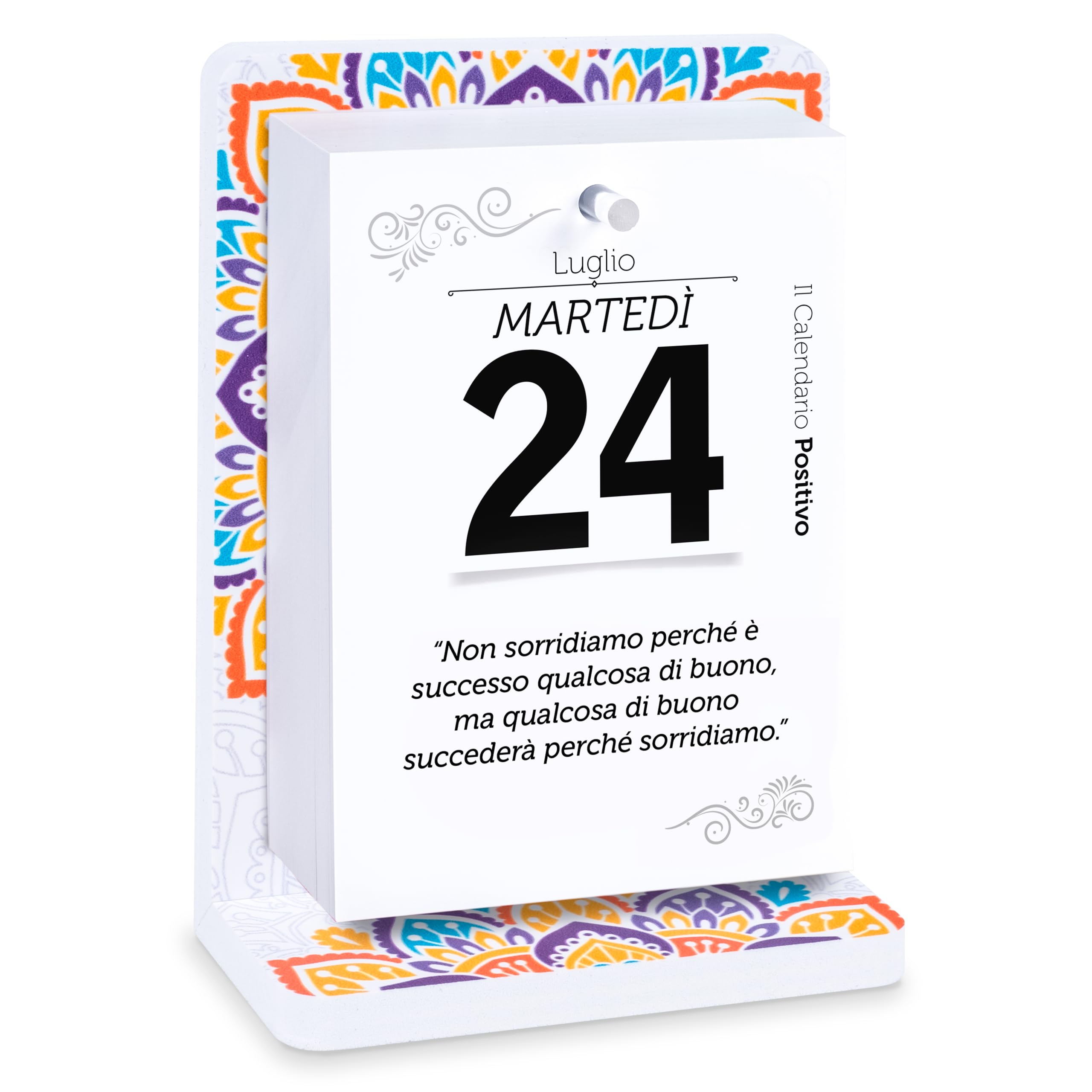 Calendario Positivo 2026 Motivazionale | Da Tavolo con Supporto Mandala | Affronta le Giornate col Sorriso ed un Pensiero filosofico | Idea Regalo geniale | Dimensioni 12x17x5,5 | Luxury Pack
