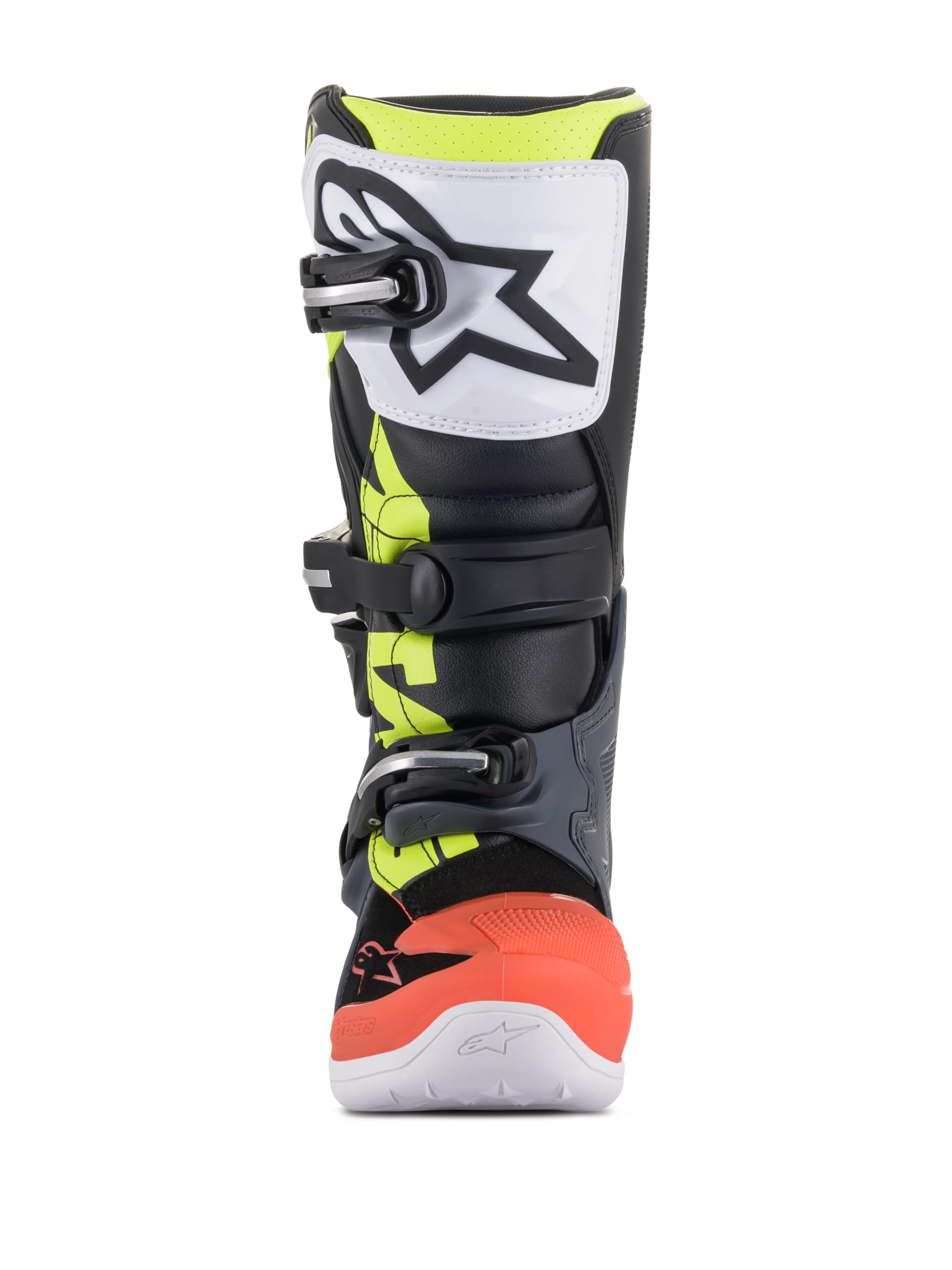 Alpinestars Kids Motocross-Stiefel Tech 7 S Dunkelgrau/Rot Fluo/Gelb Fluo