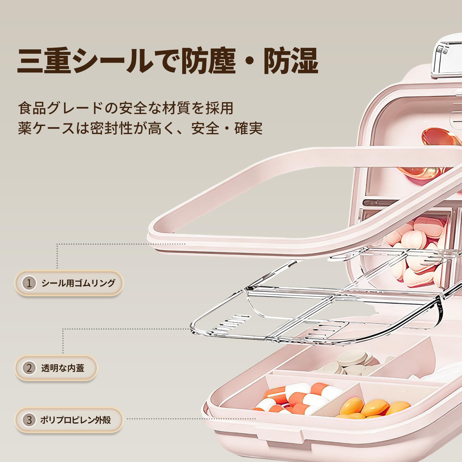 Amazon.co.jp: BOMORI 携帯用 ピルケース 1 週間 薬ケース 旅行 サプリ