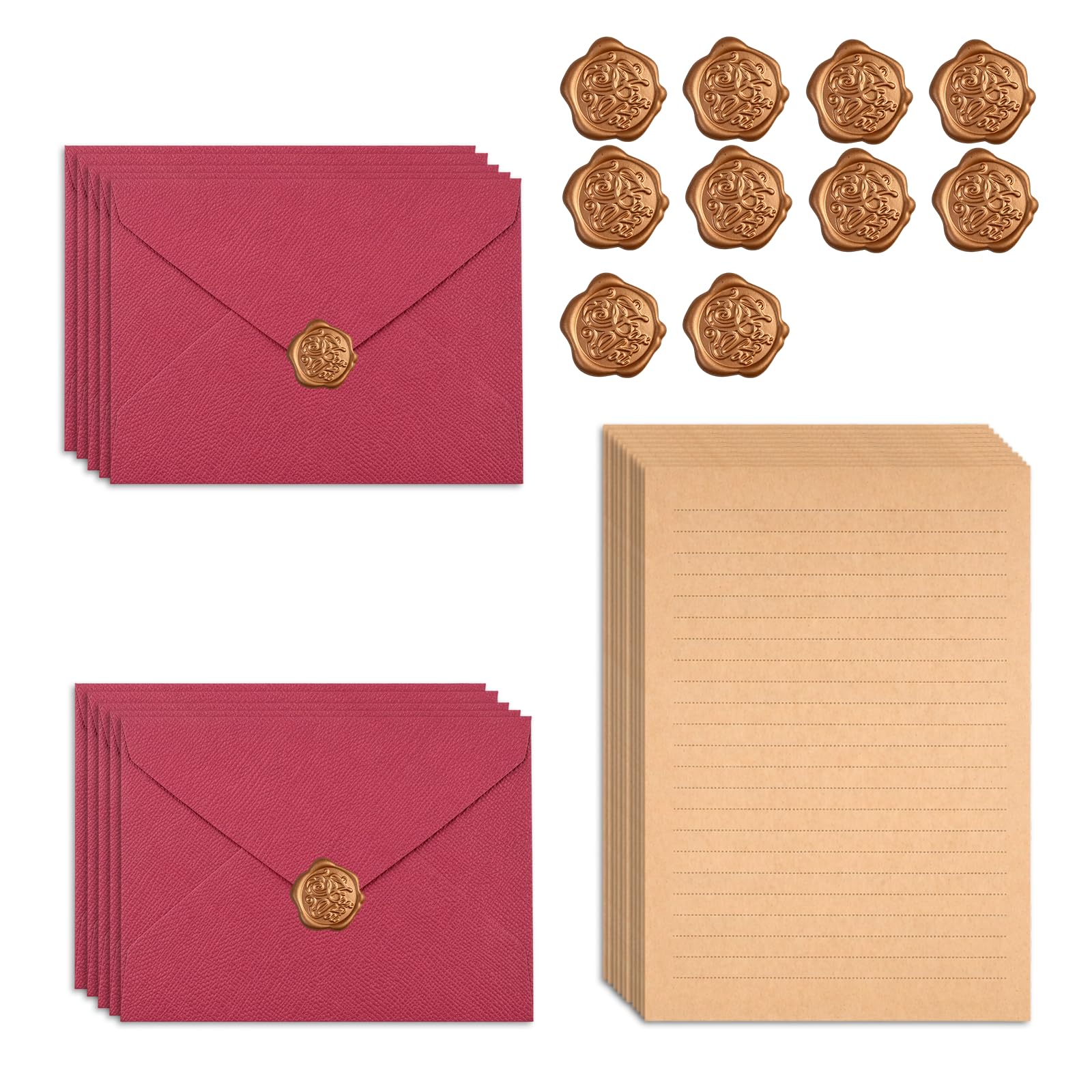 40 Pcs Vintage Writing Paper and Envelopes Set for Wedding,Invitation