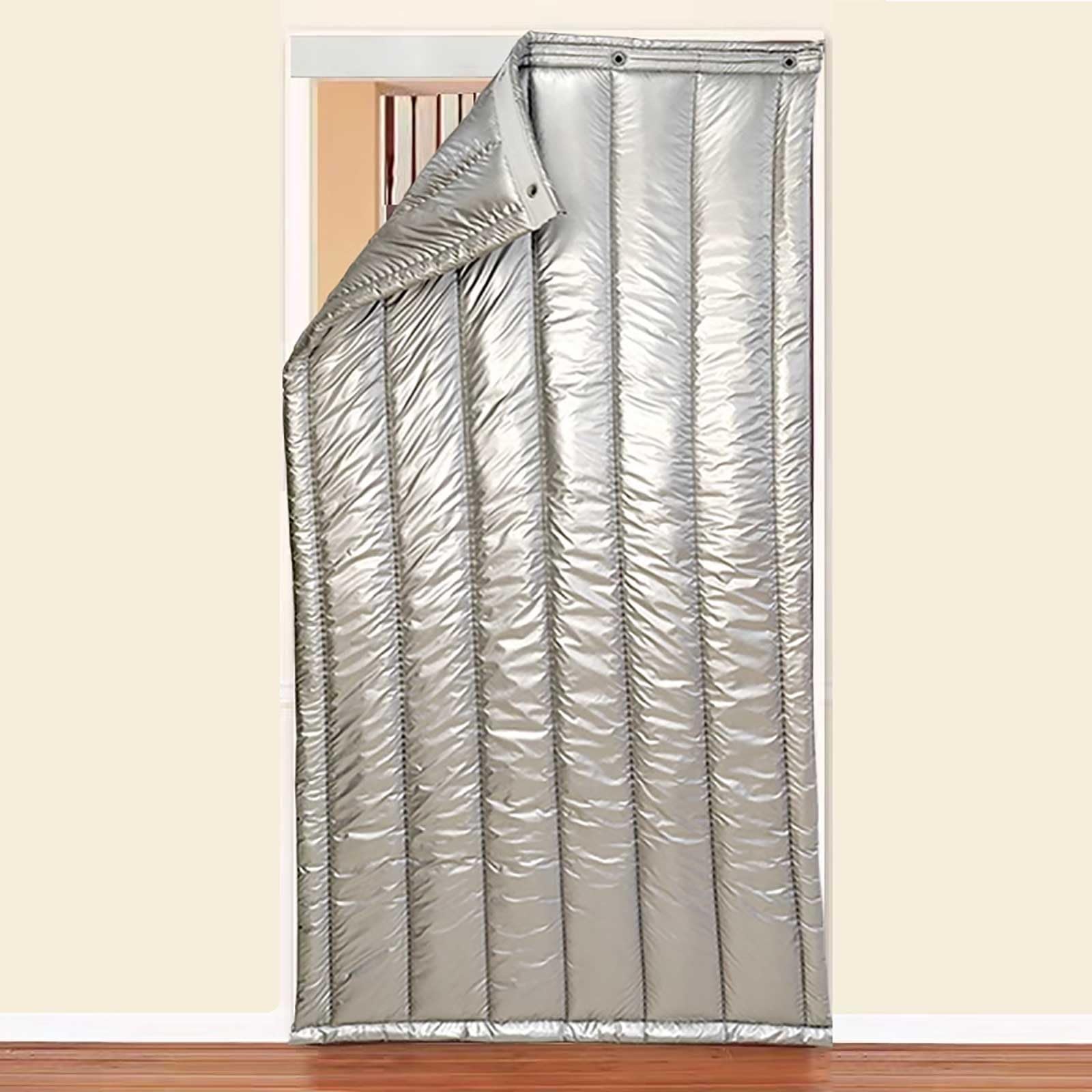 Türvorhang aus verdickter Baumwolle Kälteschutz Verdickter Türvorhang Verdunklungsgardin Winddichter Türvorhang Schalldichter Türvorhang Türvorhänge zum Schutz der Privatsphäre(Silver,120x210cm(47x83i