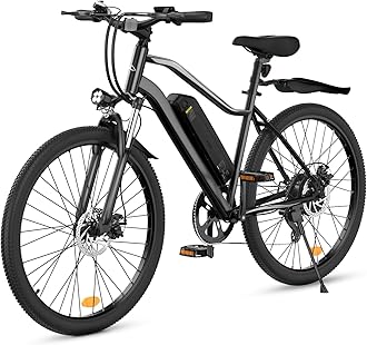 wawscote Electric Bike - 750WPeak Motor Electric Bicycle, 20MPH, 60 Miles, Removable Battery, Shock Absorber, 5 Speed E Bike, 26” Tire Commuter Electric Bicycle for Adults