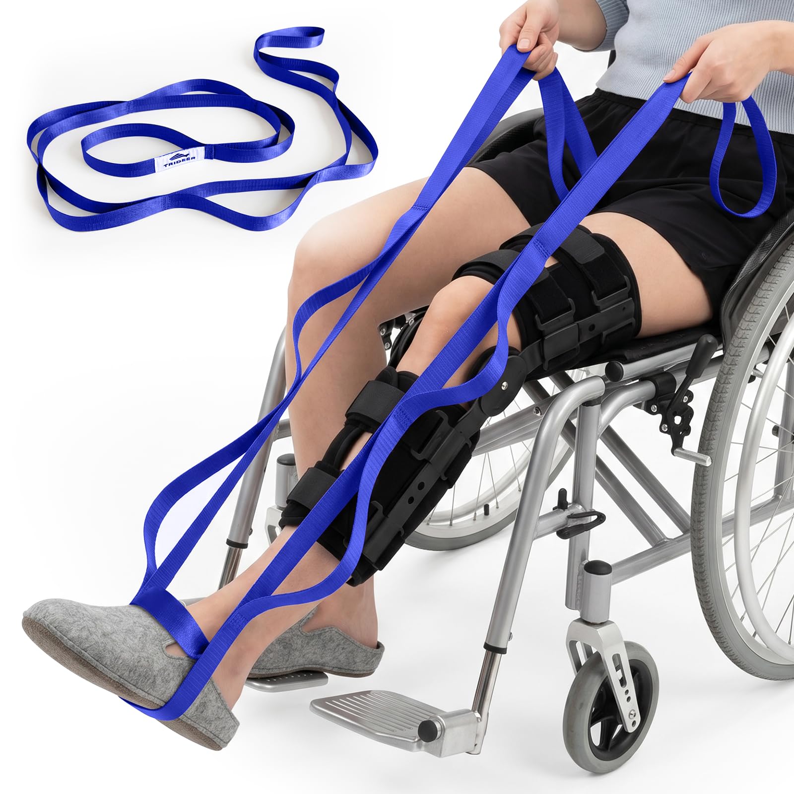 Trideer Leg Lifter Strap, Non-Elastic Stretching Strap with Loops for PT
