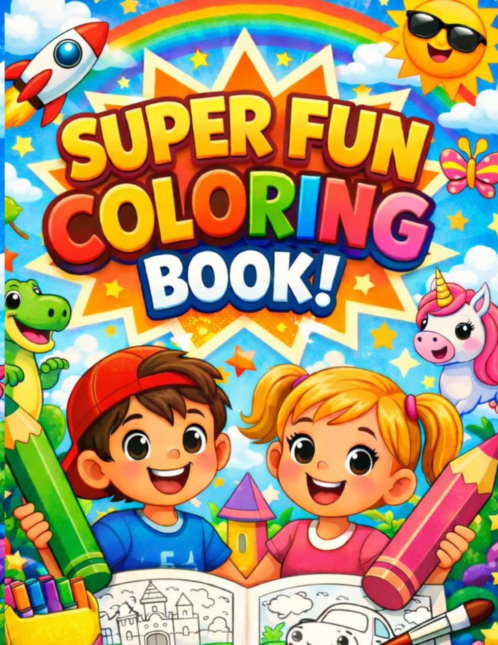 Super fun coloring book!: Coloring has never been so much fun!