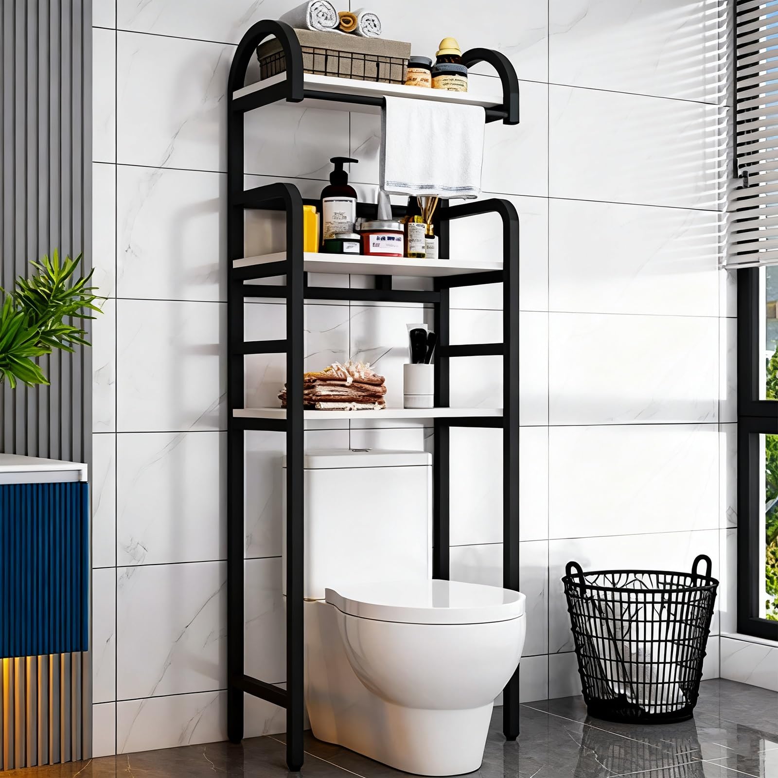AYCDL 3-Tier Rounded Corner Shelf for Bathroom & Laundry Space-Saving 50cm nizer Stylish & Functional Storage Solution Compact Design for Optimal Space Util,E-Length 70cm