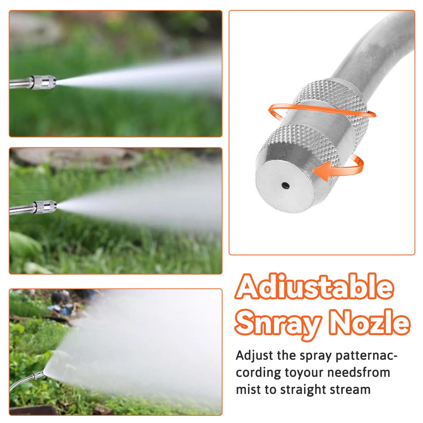 Sprühstab Sprühlanze Verstellbarer Ersatz-Universal-Sprühstab 73 cm Edelstahl 1/4'' 3/8'' Messing-Widerhaken Hochdruckreiniger Sprühlanze für Gärten Obstgärten