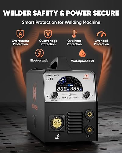 Miniatura 21 de H HZXVOGEN Soldador MIG, combo de soldador de plasma de 200 A, 7 en 1 de gas MIG/flujo sin gas núcleo MIG/pulso MIG/HF TIG/palo/corte/punto, máquina