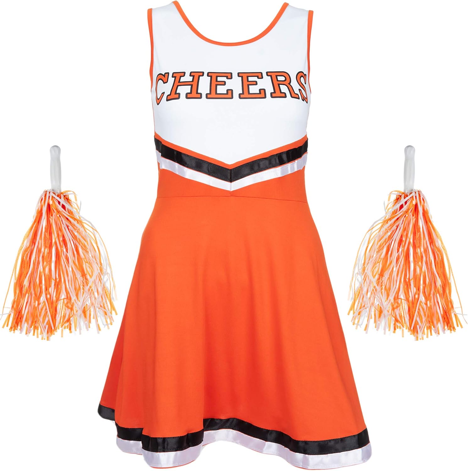 Cheerleader Outfit with Cheerleader Pom Poms Cheerleader Costume