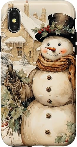 Miniatura 7 de iPhone 12 Pro Max Vintage Muñeco de nieve para amantes de la nieve Navidad mujeres y estuche de Navidad