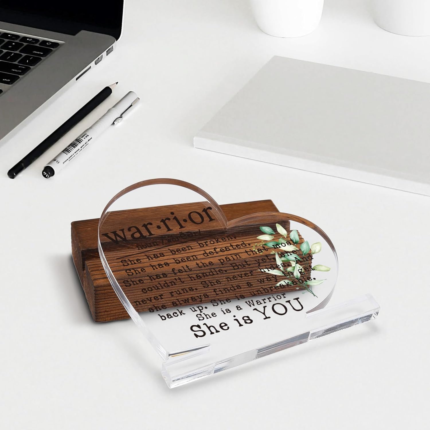 TRCENDE Inspirational Gift for Cancer, warriors gifts for women men boys, Mental Health Warrior,Breast Cancer Survivor Gift for Mom, Encouragement Gift,Desk Decorative Sign for Home Office XAk203 - Image 5