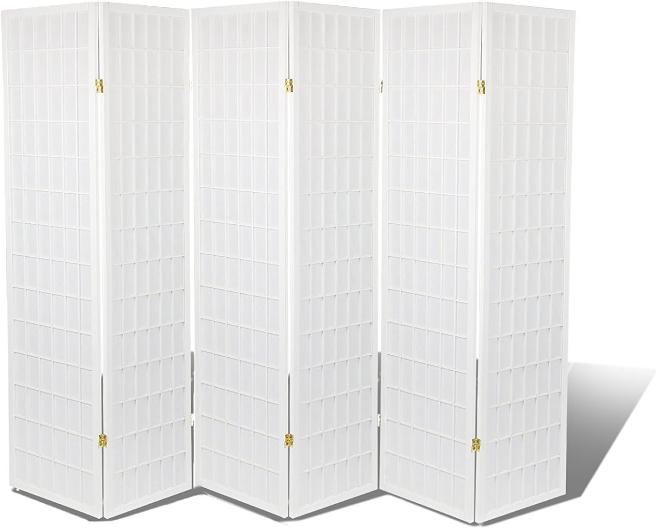 3-10 Panel Room Divider Square Design White (6 Panel)