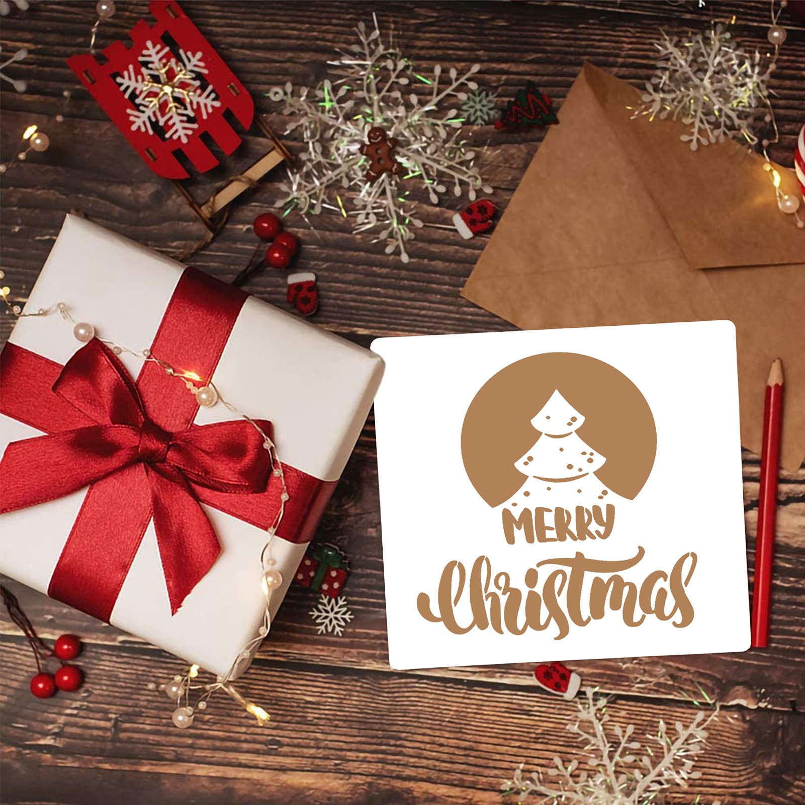 Weihnachts Schablonen Set - 12 Stück Wiederverwendbare Malschablonen Für DIY Karten